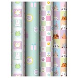 Бумага для упаковки подарков MESHU 70*100см "Cute party" (MS_66833) 4 видa в ассорт., 80г/м