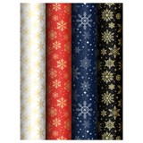 Бумага для упаковки подарков MESHU 70*100см "Snowflake" (MS_66815) 4 вида в ассорт., 80г/м2