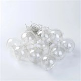 Эл. гирлянда  диодная "Лампочки 10шт. по 4 шарика внутри" холодно-белая, в пакете