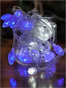 Эл. гирлянда диодная  20шт. 4.0м "Шишки прозрачные" (019378) синяя, в тубе