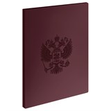 Папка  20 вкладышей СТАММ "Герб" 14мм, 700мкм, гранат (ММ-32156)