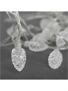 Эл. гирлянда диодная  20шт. 4.0м "Шишки прозрачные" холодно-белая, в коробке