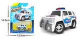 Металл. модель  5,4*3,5см "Полицейский джип" (879-005B-2) усиленный инерц. механизм, в блистере 16,5*12,5см