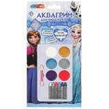 Набор для аквагрима "Снежная принцесса" палетка  6цв. + карандаши 6шт. (AFPMIX-113931) в блистере