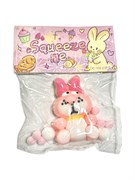 Антистресс - СКВИШ "Таба зайчик" 8*5,5см розово-белый (T-23) с шариками