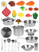 Игровой набор "Посуда" металл. + продукты, в коробке 23*12*15см (FCJ0510960) - фото 309991
