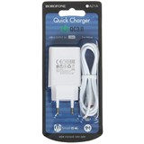 Зарядное устройство сетевое Borofone (BA21A, B-02067) 3.0А, QC3.0, 18W, USB, белое