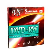 Диск DVD+RW "VS" 4.7Gb, 4х в конверте