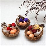 Пасхальные сувениры набор  2шт. "Птичка в гнезде" 7см (93) 3 вида в ассорт.