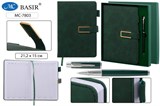 Ежедневник Basir недатированный А5 116л. кожзам + ручка шар., в подарочной уп. (MC-7803) застежка на магните, цвет зеленый