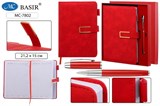 Ежедневник Basir недатированный А5 116л. кожзам + ручка шар., в подарочной уп. (MC-7802) застежка на магните, цвет красный