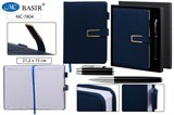 Ежедневник Basir недатированный А5 116л. кожзам + ручка шар., в подарочной уп. (MC-7804) застежка на магните, цвет синий
