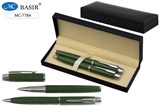 Набор Basir:  ручка шар. и ручка с поворотным мех., синие (MC-7784) зеленый корпус, в подар.уп.