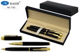 Набор Basir:  ручка шар. и ручка с поворотным мех., синие (MC-7783) черный корпус, в подар.уп.