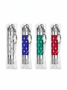 Брелок - фонарь 3 светодиода (518-3) металлический, батар. в комплекте, 4 цвета корпуса