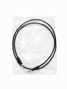 AUX кабель 3.5-3.5мм (M-M) 1м, тканевая оплетка, черный (AUX-9) в пакете