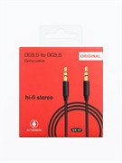 AUX кабель 3.5-3.5мм (M-M) 1м, тканевая оплетка, черно-красный (SX-47) в коробке