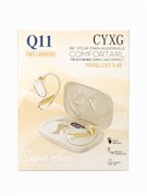 Наушники Bluetooth с микрофоном (Q11) белые, модерн. спорт. крепление, зарядное устр-во с дисплеем, в коробке