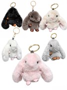 Мягкая игрушка "Кролик мохнатый" 13 + 5см, на брелке, 6цв. в ассорт. - фото 313178