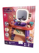 УЦЕНКА. Игр. набор "Трюмо в ванной" (008-959, Xiong Cheng): раковина, сенсорное вкл. крана (течет вода) и зеркала (свет и музыка) дозатор для мыла и 21 предмет. ПОВРЕЖДЕНА коробка