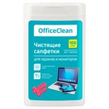 Чистящие салфетки OfficeClean влажные, для экранов и мониторов, 100шт. в портативной плоской тубе (390569) с ароматом "бабл-гам"