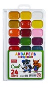 Акварель "Cool" 24цв. пласт. уп., без кисти, медовая