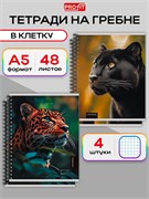 Тетрадь  48л. на спирали Prof-Press "Красивые кошачьи", клетка (48-8617) - фото 313809