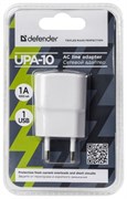 Зарядное устройство сетевое Defender "UPA-22" (83580) 2.1А, 2 USB, белое