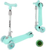 Самокат Moby Kids FLY, складной, 120 PU со светом, мятный (641391)
