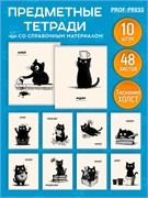 Комплект тетрадей 48л. "BAD CAT" - 10 предметов (48-4493, Prof-Press) тиснение "холст"