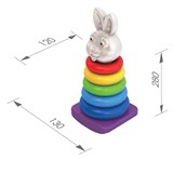 Пирамидка - качалка "Кролик" 28см., в сетке (423, "Нордпласт") - фото 318853