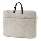 Сумка для ноутбука 15,6"-16" Först "Suede Style" (AB_LB67466) серая, полиуретан, 2 отделения, мягкий подклад, молния с 3-х сторон, с ремнем