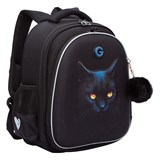 Рюкзак GRIZZLY (RAz-586-6) 36*28*20см, цвет черный, формованный, анатомическая спинка - фото 319565