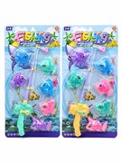 Игра "Рыбалка": спиннинг 39см, 6 бол. рыбок и сачок (325-A123) на блистере