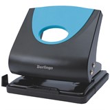 Дырокол Berlingo "Office Soft" с линейкой, на 30 листов, пластиковый, синий (DDp_30162)