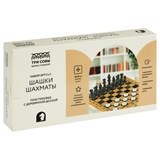 Шахматы, шашки, 2 в 1, пластиковые, с деревянной доской 29*29см (НИ_67359) "ТРИ СОВЫ" - фото 323508