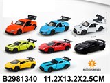 Металл. модель  8,5см "Lamborghini" 2 двери и багажник откр-ся (6411) 8 цветов, в пакете - фото 324259