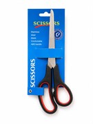 Ножницы  Scissors 210мм (016174/ 8,5" RKJ-776/RZ-935) эргономичные ручки с рез. вставками, черно-красные - фото 324384