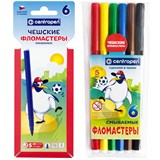 Фломастеры CENTROPEN "Пингвины"  6цв. (7790/06) смываемые