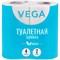 Бумага туалетная "VEGA" белая, 2-х слойная, спайка 4шт.*15м, белая (315616)