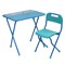Комплект КА2/Г "Алина 2" голубой : стол выс. 580 мм + стул складной пластиковый - фото 226544