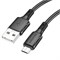 Кабель microUSB - USB, 1 м, "BX80", силиконовый, в коробке (6974443385205) "Borofone", черный, 2.4A