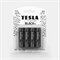 Батарейка LR6 "Tesla Batteries Black", алкалиновая, на блистере BL4