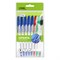 Набор ручек шар. "СТАММ Орбита 100" 5шт. синие + 3цв. (РШ-32383-8) 0.7мм, прозрачный корпус - фото 303494