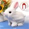 Заяц меховой 15*14,5см на батар. (BS-64) прыгает, шевелит ушами, в пакете - фото 309232