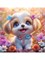 Алмазная мозаика 20*20см "Собачка в цветах" 24цв. (НД-1883) полное заполнение, с подрамником - фото 310643