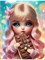 Алмазная мозаика 23*30см "Куколка - сладкоежка" 10цв. (НД-1565) частичное заполнение, с подрамником - фото 310652