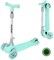 Самокат Moby Kids FLY, складной, 120 PU со светом, мятный (641391)